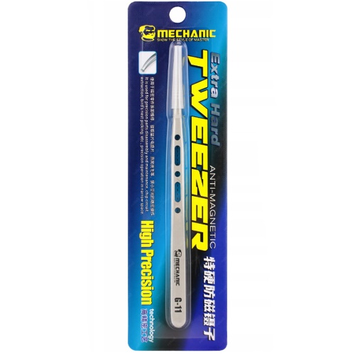 Пінцет Mechanic G-11 прямий гострий, антистатичний, 140 мм фото 2