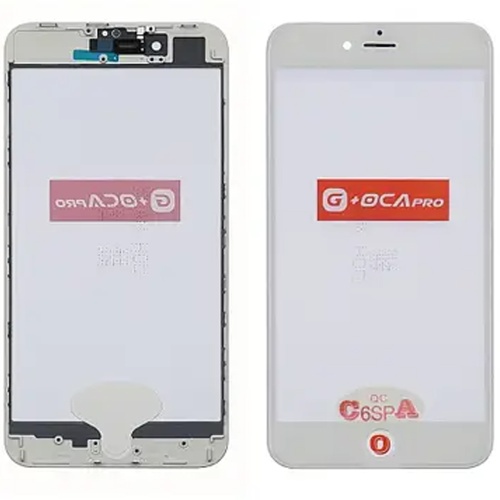 Скло дисплея Apple iPhone 6S Plus (біле OCA Pro з плівкою та рамкою)