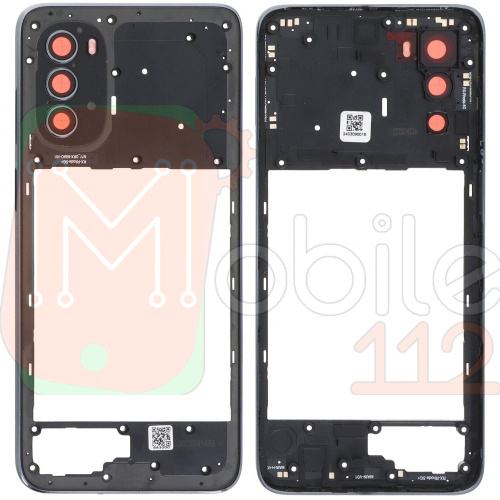 Рамка корпусу Motorola Moto G52 (сіра зі склом камери)