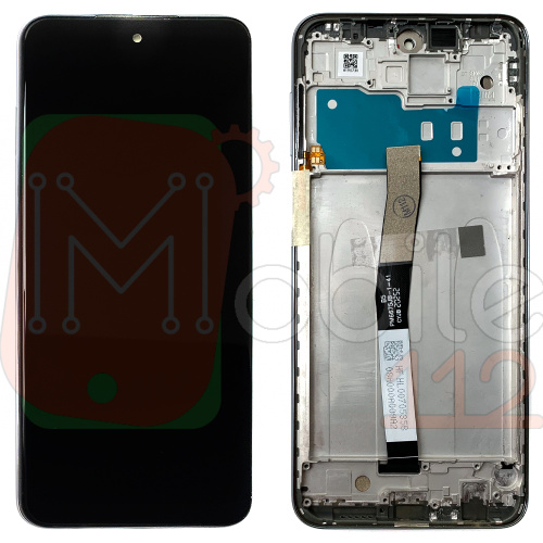 Дисплей Xiaomi Redmi Note 9S, Note 9 Pro, Note 9 Pro Max + тачскрин (оригинал Китай с серебристой рамкой)