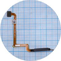 Шлейф Xiaomi Redmi 14C, Poco C75 с кнопкой включения и сканером отпечатка пальца (черный оригинал Китай)