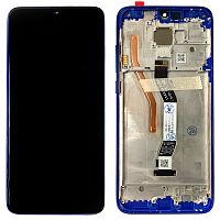 Дисплей Xiaomi Redmi Note 8 Pro M1906G7I + тачскрин (оригинал OEM с синей рамкой 1 держатель Sim)