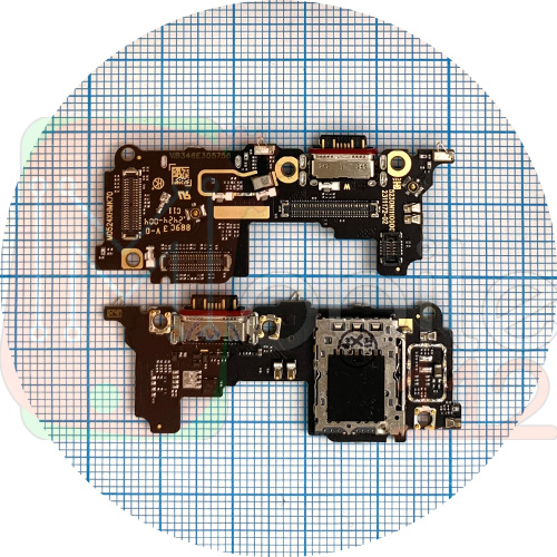 Шлейф Xiaomi Poco F6 Pro з роз'ємами зарядки та Sim-карти з мікрофоном - нижня плата (оригінал Китай)