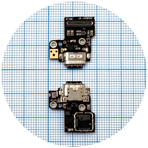 Шлейф Motorola Moto G200 5G XT2175-1, Edge S30 XT2175-2 з роз'ємом зарядки та мікрофоном - нижня плата (оригінал Китай)