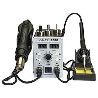Паяльна станція Aida 8586, фен, паяльник з нагрівальним елементом Hakko, цифрова індикація