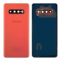 Задняя крышка Samsung Galaxy S10 Plus G975F (розовая оригинал Китай со стеклом камеры)