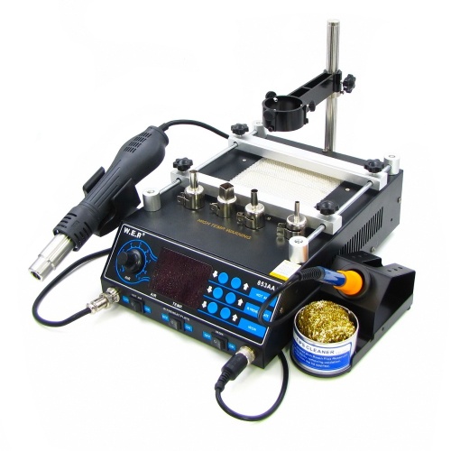 Паяльна станція WEP 853AAA (ІК переднагрівач 120 x 120 мм, фен з утримувачем, паяльник) фото 2 Паяльна станція WEP 853AAA (ІК переднагрівач 120 x 120 мм, фен з утримувачем, паяльник) фото 2