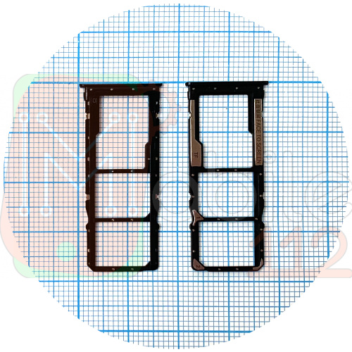 Держатель Sim карты и карты памяти Xiaomi Redmi 7 (черный на 2 SIM + Micro SD)
