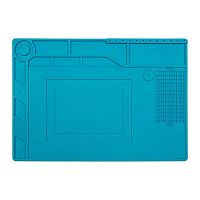 Мат силиконовый, термоустойчивый Aida S-150, для ремонта портативной техники и раскладки запчастей (389x269мм)