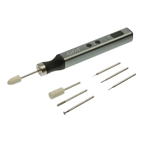 Бормашинка акумуляторна Aida E-108 (набір насадок для гравіювання, шліфування, полірування, 5 швидкостей роботи)