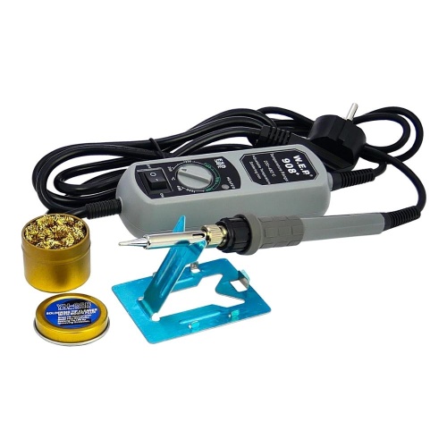Паяльник з портативним блоком управління WEP 908+ у блістері з підставкою (65W, аналогове регулювання t 200-480 гр C, жало 900M)