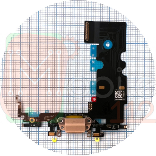 Шлейф Apple iPhone 8, iPhone SE 2020 з роз'ємом зарядки та мікрофоном (золотистий AAAA)