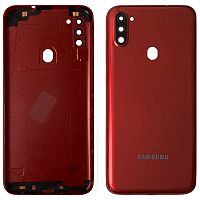 Задняя крышка Samsung Galaxy A11 A115F (красная оригинал Китай со стеклом камеры)