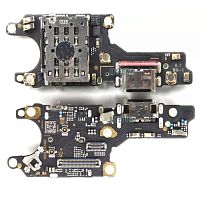 Шлейф Huawei Honor 50 NTH-AN00, NTH-NX9 с разъемами Sim-карты, зарядки и микрофоном - нижняя плата (AAA)