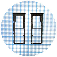 Тримач SIM карти та карти пам'яті Samsung Galaxy A23 5G A236B (чорний на 2 SIM + Micro SD)