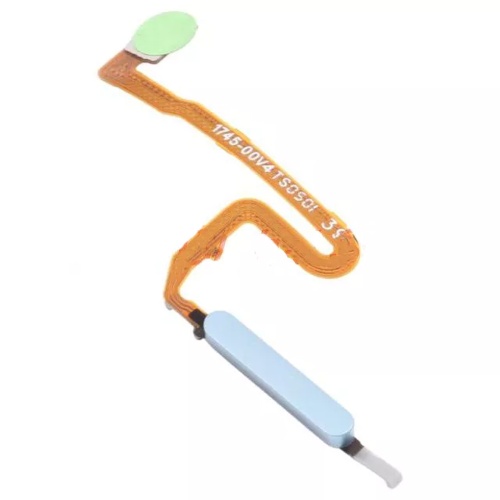 Шлейф Xiaomi Redmi Note 10 Pro, Note 10 Pro Max з кнопкою включення та сканером відбитка пальця (AAA блакитний)