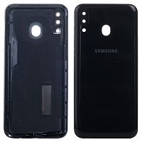 Задня кришка Samsung Galaxy M20 M205F (чорна оригінал Китай зі склом камери)