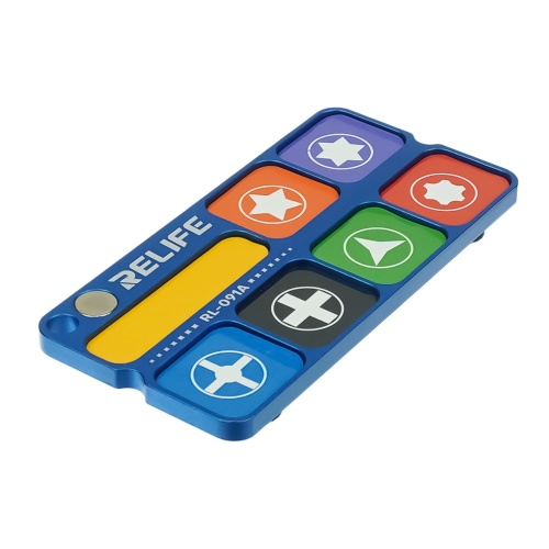 Металлический лоток с магнитными секциями Relife RL-091A для сбора винтов и запчастей при разборке портативной техники