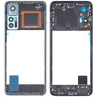 Рамка корпусу TCL 30+ Plus (синя зі склом камери)