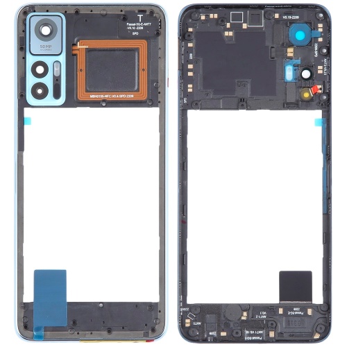 Рамка корпусу TCL 30+ Plus (синя зі склом камери)