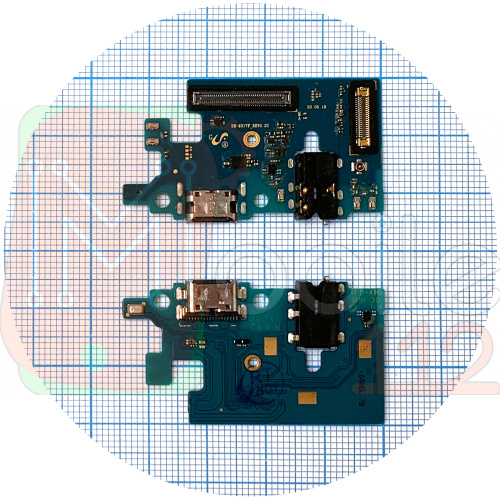 Шлейф Samsung Galaxy M31s M317F с разъемами зарядки и наушников, микрофоном - нижняя плата (оригинал Китай)