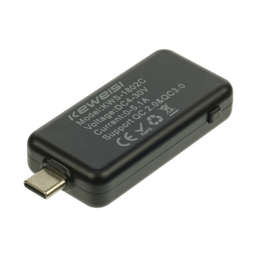 USB Type-C Charger Doctor Keweisi KWS-1802C для измерения напряжения, тока и ёмкости при зарядке мобильного устройства фото 2