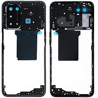 Рамка корпусу Oppo A54 5G, A74 5G, A93 5G (чорна зі склом камери)