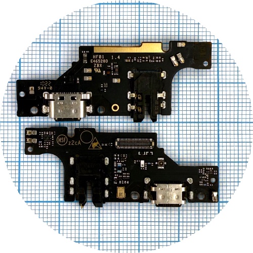 Шлейф ZTE Blade V40 Vita з роз'ємами зарядки та навушників, мікрофоном - нижня плата (оригінал Китай)