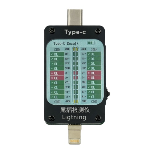 Тестер разъёмов питания Aida A-V68, Type C/ Lightning с ЖК дисплеем и встроенным АКБ фото 2 Тестер разъёмов питания Aida A-V68, Type C/ Lightning с ЖК дисплеем и встроенным АКБ фото 2