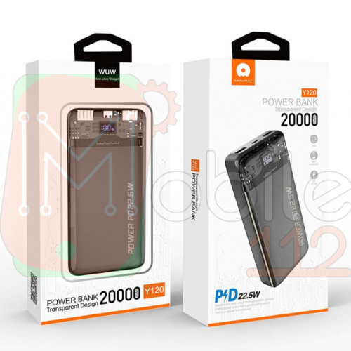Power Bank Павербанк WUW Y120 PD 22.5W 2USB+Type-C 20000mAh фото 2