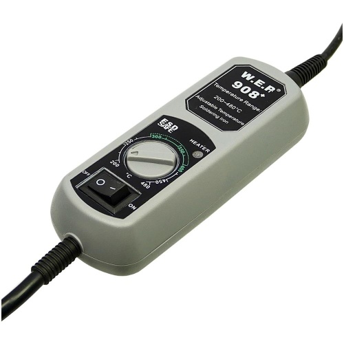 Паяльник з портативним блоком управління WEP 908+ у блістері з підставкою (65W, аналогове регулювання t 200-480 гр C, жало 900M) фото 3