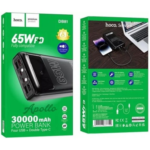 Power Bank Павербанк Hoco DB81 Apollo 65W 30000 mAh фото 6