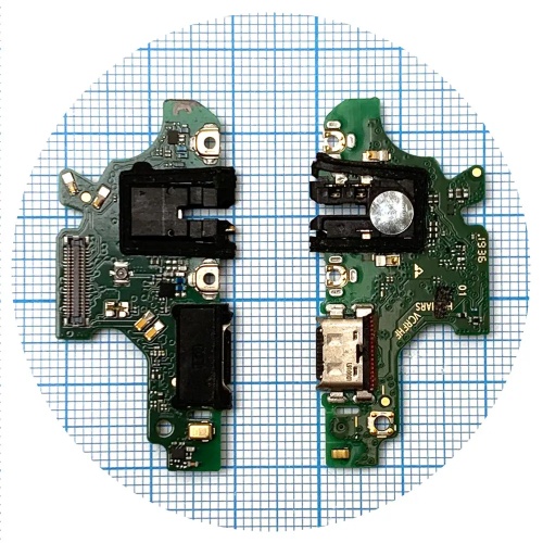 Шлейф Huawei P30 Lite MAR-LX1 з роз'ємом зарядки та навушників, мікрофоном Оригінал Китай - нижня плата