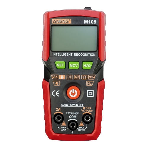 Мультиметр цифровий Aneng M108 з автовизначенням, з детектором прихованої проводки, з підсвічуванням (струм до 2А) фото 3