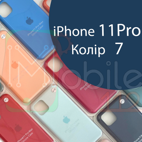 Чехол Silicone case для IPhone 11 pro оригинал (синий alaskan Blue №7)