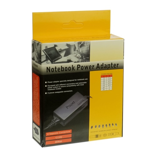 Блок питания для ноутбуков и мониторов BSK-96W с переходниками (8 шт) и регулировкой напряжения 12-24V/ 4-4.5A, EU 220V фото 3