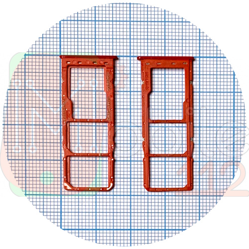 Тримач SIM карти Samsung Galaxy A20 A205F A30 A305F, A50 A505F, A70 A705F (червоний на 2 SIM + MicroSD)