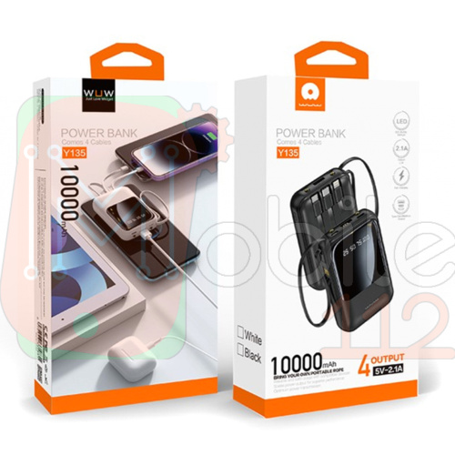 Power Bank Павербанк WUW Y135 4 в 1 10000mAh Чорний фото 2