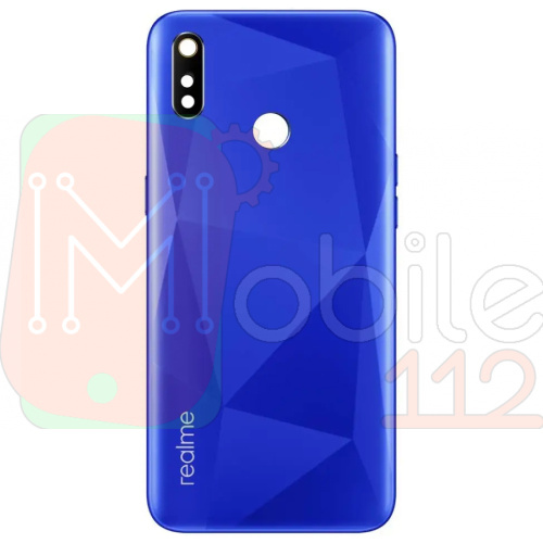 Задня кришка Realme 3i RMX1827 (синій оригінал Китай зі склом камери)