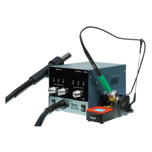 Паяльная станция прецизионная Kaisi 8624P-245, фен 100C - 450C, паяльник стандарта JBC 245 200C - 500C, 6 каналов памяти, 800W фото 2