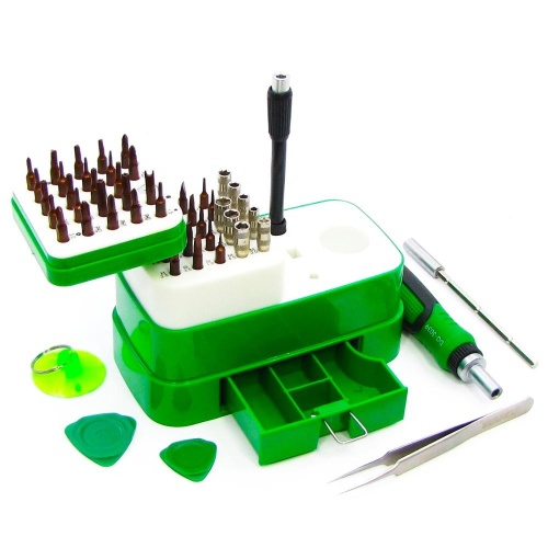 Набір інструментів Baku BA-3039 (ручка з тріскачкою, 2 подовжувачі, пінцет прямий, присоска, 2 медіатори, 48 насадок)