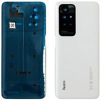 Задняя крышка Xiaomi Redmi 10, Redmi 10 2022 (белая оригинал Китай со стеклом камеры)