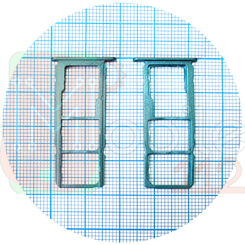 Держатель Sim карты Nokia 3.4, Nokia 5.4, Nokia 2.4 (синий на 2 Sim + Micro SD)