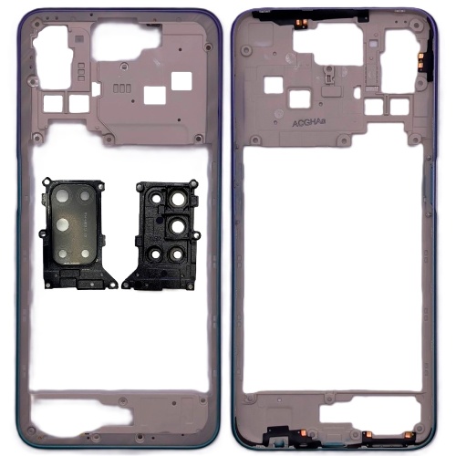 Рамка корпусу Oppo A72 A92 (фіолетова зі склом камери)