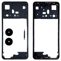 Рамка корпуса Realme C55 RMX3710 (черная со стеклом камеры)