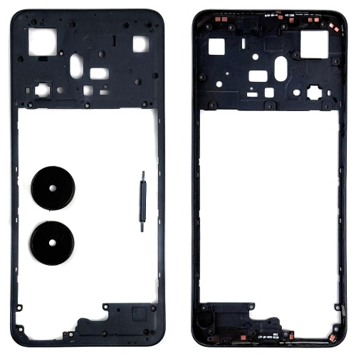 Рамка корпусу Realme C55 RMX3710 (чорна зі склом камери)