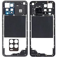 Рамка корпусу Realme 8 4G (чорна зі склом камери)