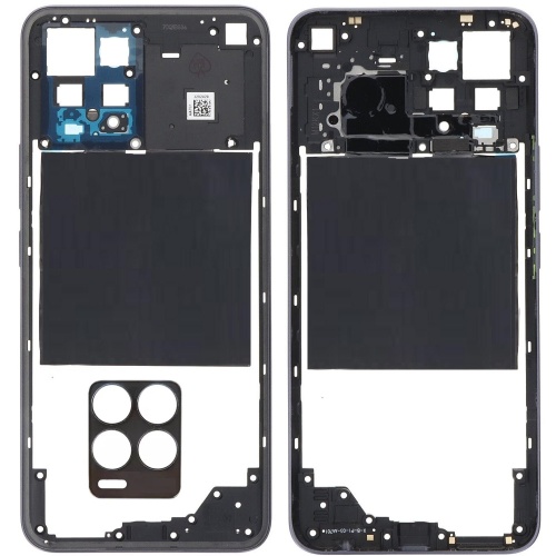 Рамка корпусу Realme 8 4G (чорна зі склом камери) Рамка корпусу Realme 8 4G (чорна зі склом камери)