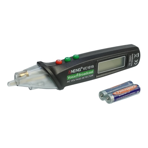 Індикатор напруги безконтактний Aneng VC1019, дисплей, підсвітка, лазерний покажчик, голосовий супровід (AC 50/60 Hz,12-1000V)