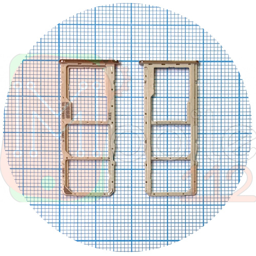 Держатель Sim карты и карты памяти Huawei Honor 7C Pro, Y7 2018, Y7 Prime 2018 (золотистый на 2 SIM + Micro SD)